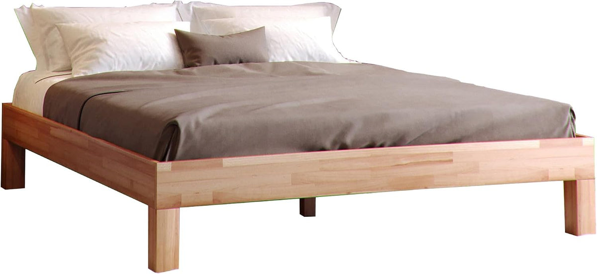 Krok Wood Bett, 100 x 200 cm, Grau, Massivholz Jana in Buche