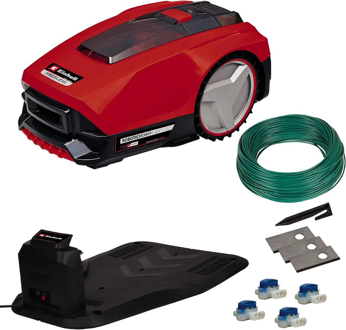 Einhell Mähroboter, 300 m, 18 V, Schwarz, FREELEXO 300 Solo Power X-Change (Li-Ion, Second-Area-Modus, mit Installationszubehör