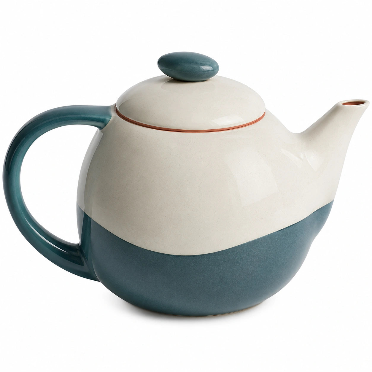 Keramik-Teekanne 1L Blau/Beige