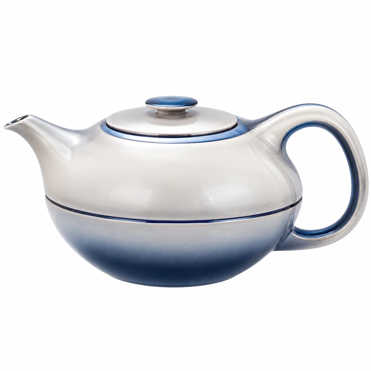 Elegante Keramik-Teekanne 1,5L Blau-Weiß