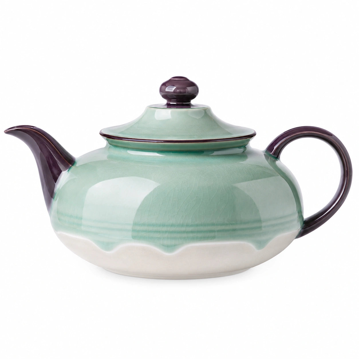 Teekanne aus Keramik 1200ml Grün/Violett