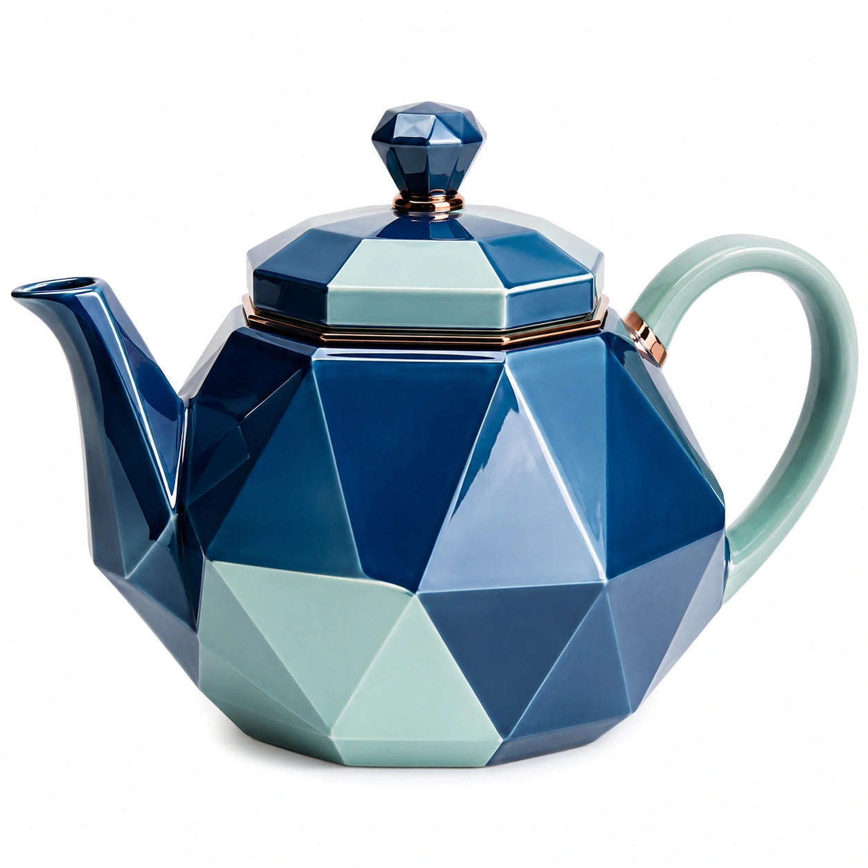 Teekanne Geometrisches Design Blau/Grün 1000ml