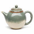 Teekanne 1L mit Blumenmuster-Deckel Grün/Beige