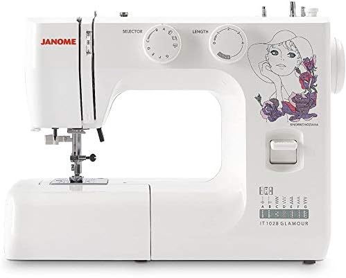 Janome Overlock-Nähmaschinen, Schwarz, Senkung der Klaue zum Freihandnähen, Nähmaschine IT1028 mit 5 Jahren Garantie