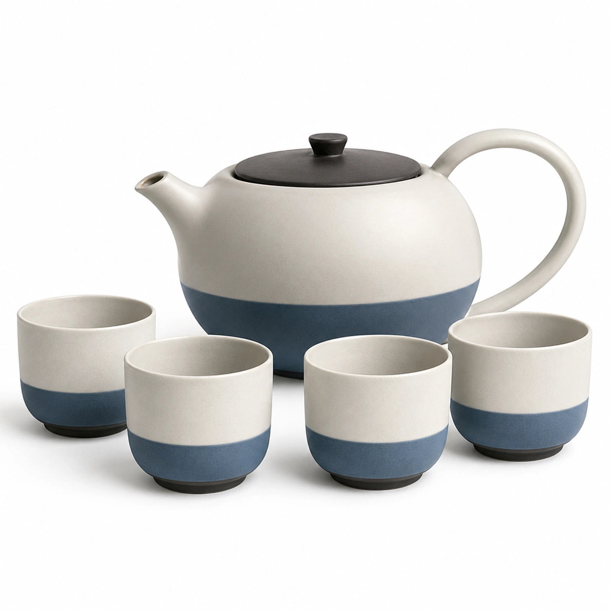 Keramik Teeservice Blau/Weiß für 4 Personen