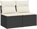 Foknhdi Essgruppe, 55 x 62 x 69 cm, PE-Rattan, pulverbeschichteter Stahl, Schwarz