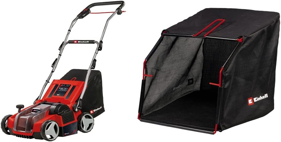 Einhell Vertikutierer, 36 V, 35 cm, 28 L, Rot/Schwarz, Akku- -Lüfter GE-SA 36/35 Li-Solo Power X-Change (, Brushless