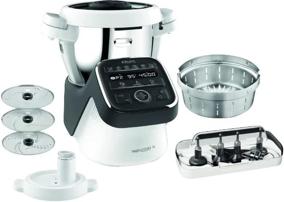 KRUPS Universalküchenmaschinen, 1550 W, 3 L, schwarz, Prep & Cook XL Küchenmaschine mit Kochfunktion, inkl. Schnitzelwerk