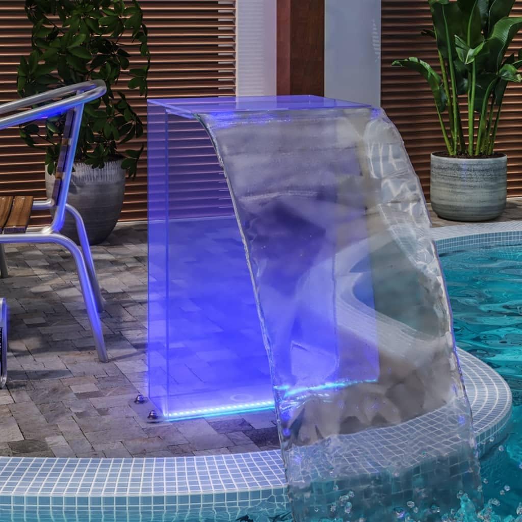 INLIFE Teichbeleuchtung, 5.36 kg, 51 cm, Acryl, Transparent, Wasserfall-Element mit RGB-LEDs Acryl, 151406