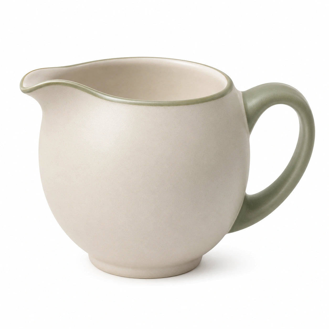 Eleganter Keramikkrug mit Henkel Beige/Grün