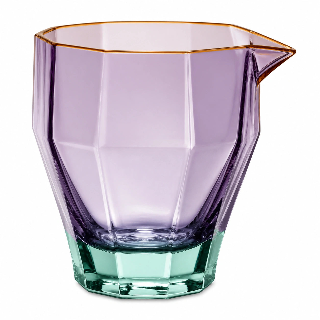 Facettierter Kristallkrug in Violett und Grün