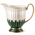 Dekorative Karaffe 800ml in Weiß/Grün/Gold mit Griff