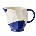 Geometrische Keramikkanne Blau/Weiß/Gelb 1000ml