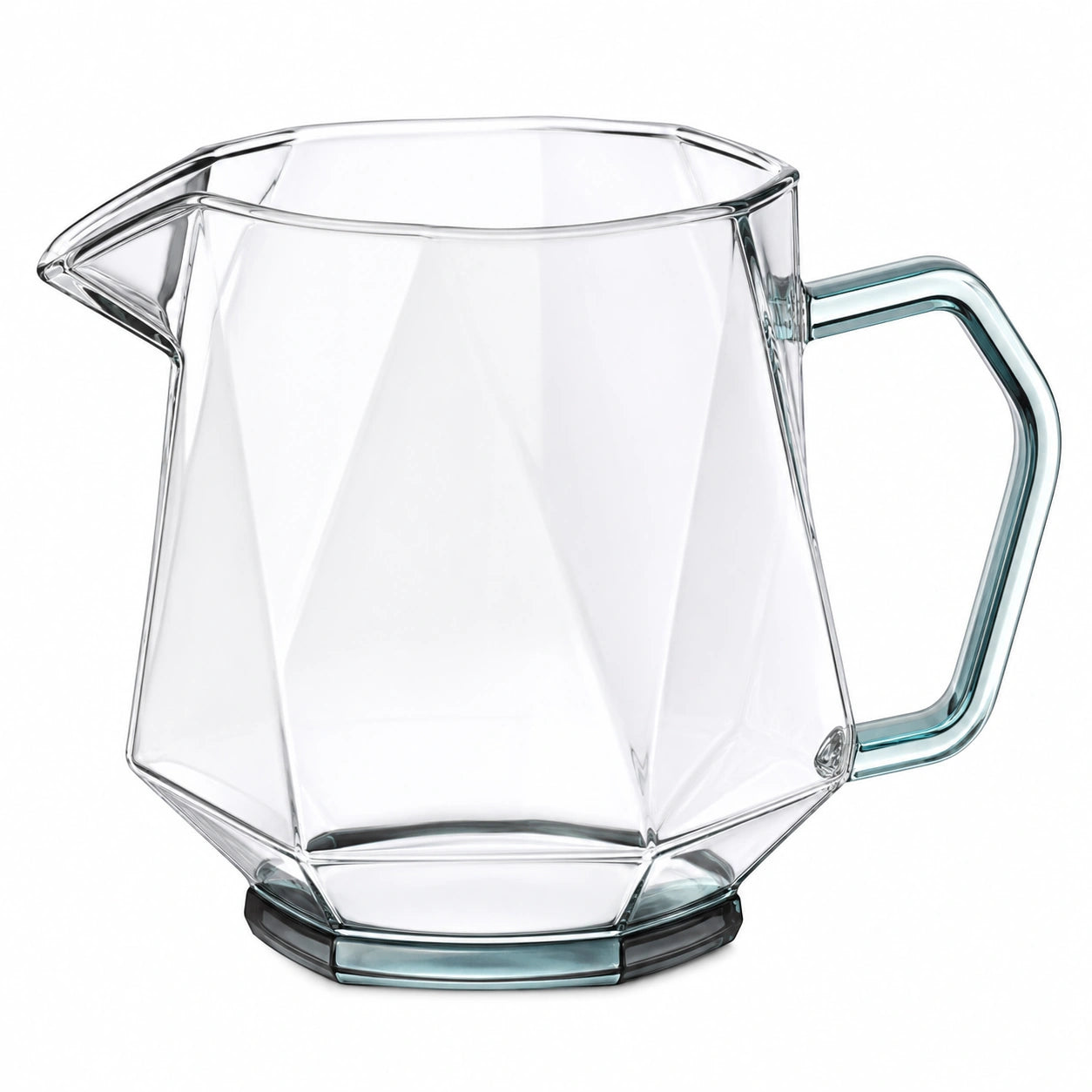 Transparenter Krug mit geometrischem Design und Griff, 1700 ml