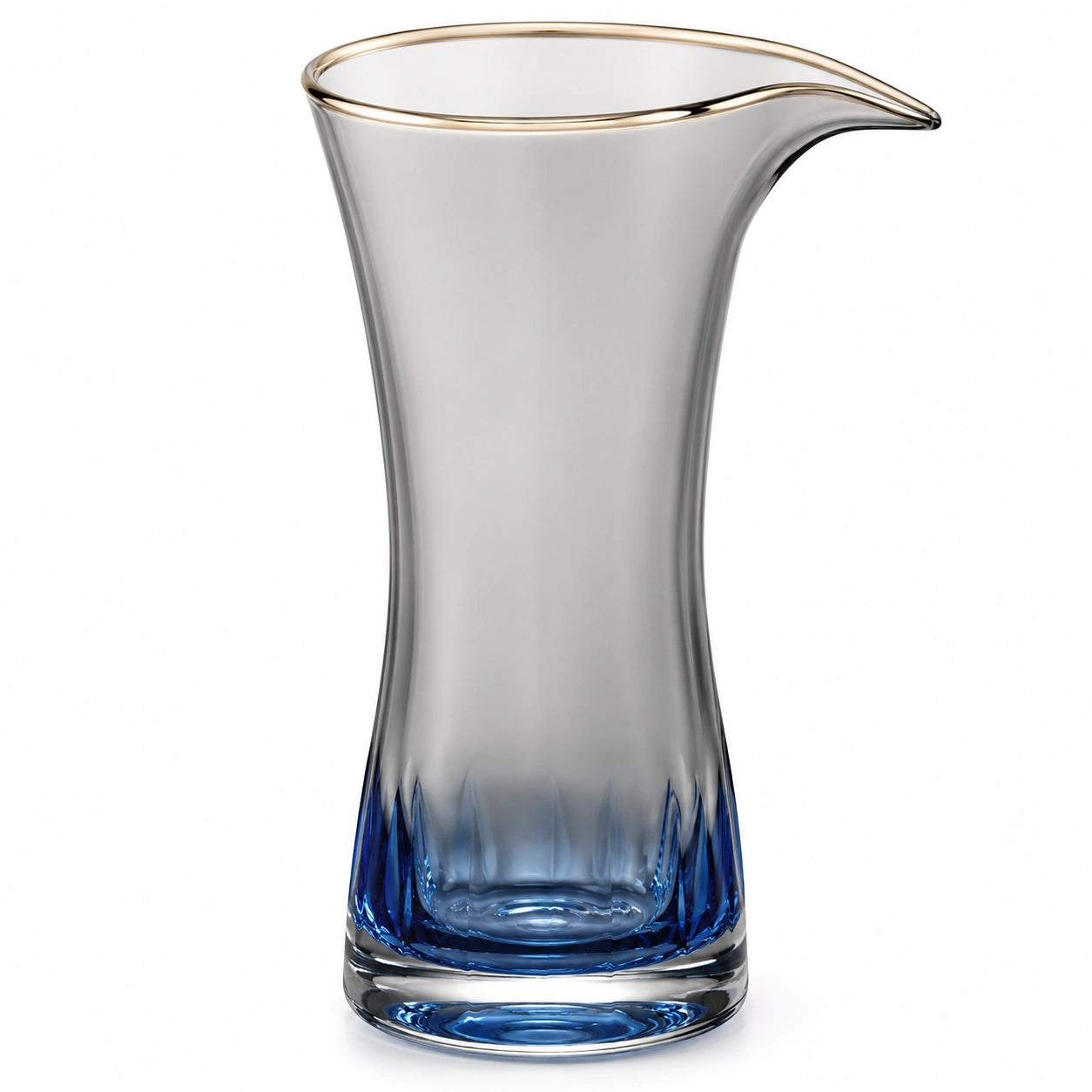 Elegante Glaskaraffe mit Goldrand 1000ml Blau