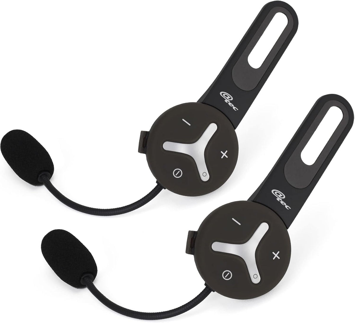 tec Fahrrad, Grau, BuddyChat Duo, Headset Intercom, 2er-Set, Bluetooth 3.0 Gegensprechanlage, Reichweite bis 1 km