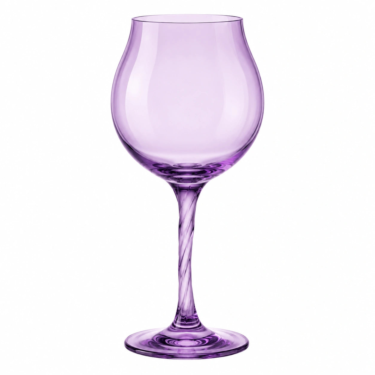 Lila Weinglas 450ml mit gedrehtem Stiel
