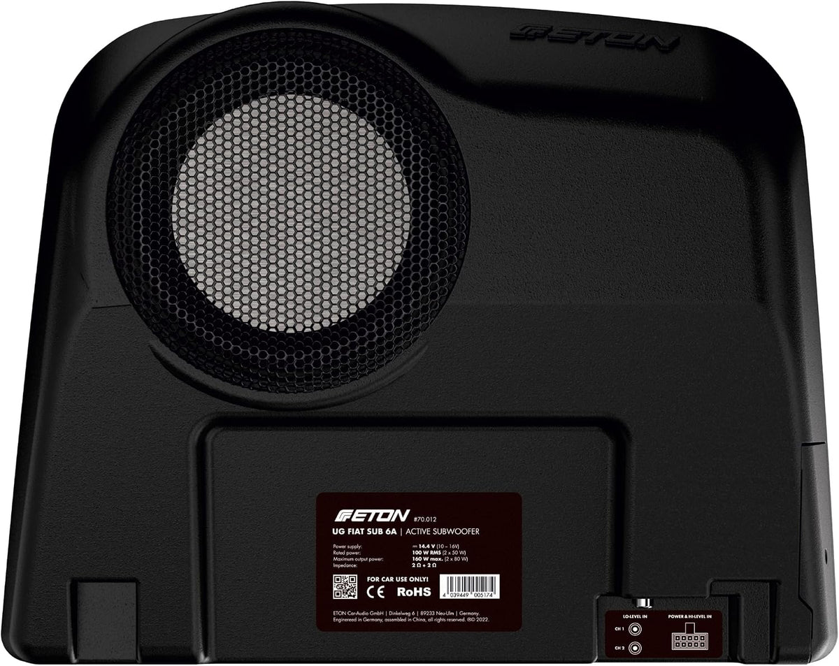 ETON Audiogerät, 15 cm, Schwarz, UG FIAT SUB 6A, Aktivsubwoofer kompatibel mit FIAT Ducato III (auch Serie 8), Plug & Play Einbau
