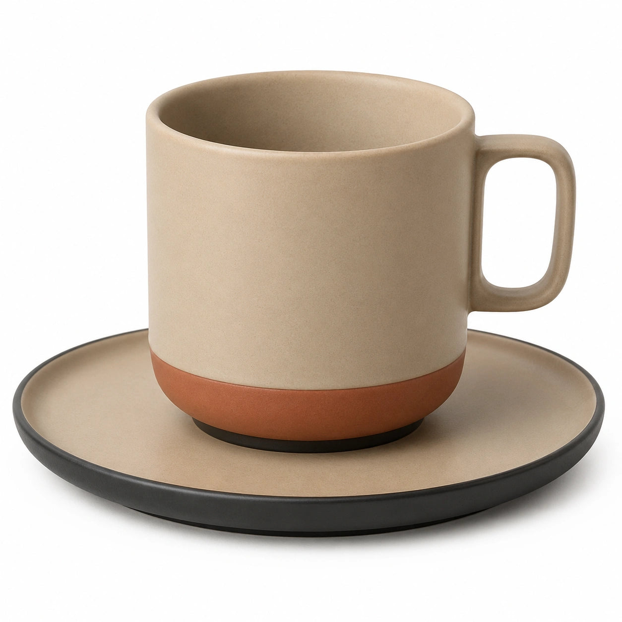 Beige Kaffeetasse mit Untertasse 250ml