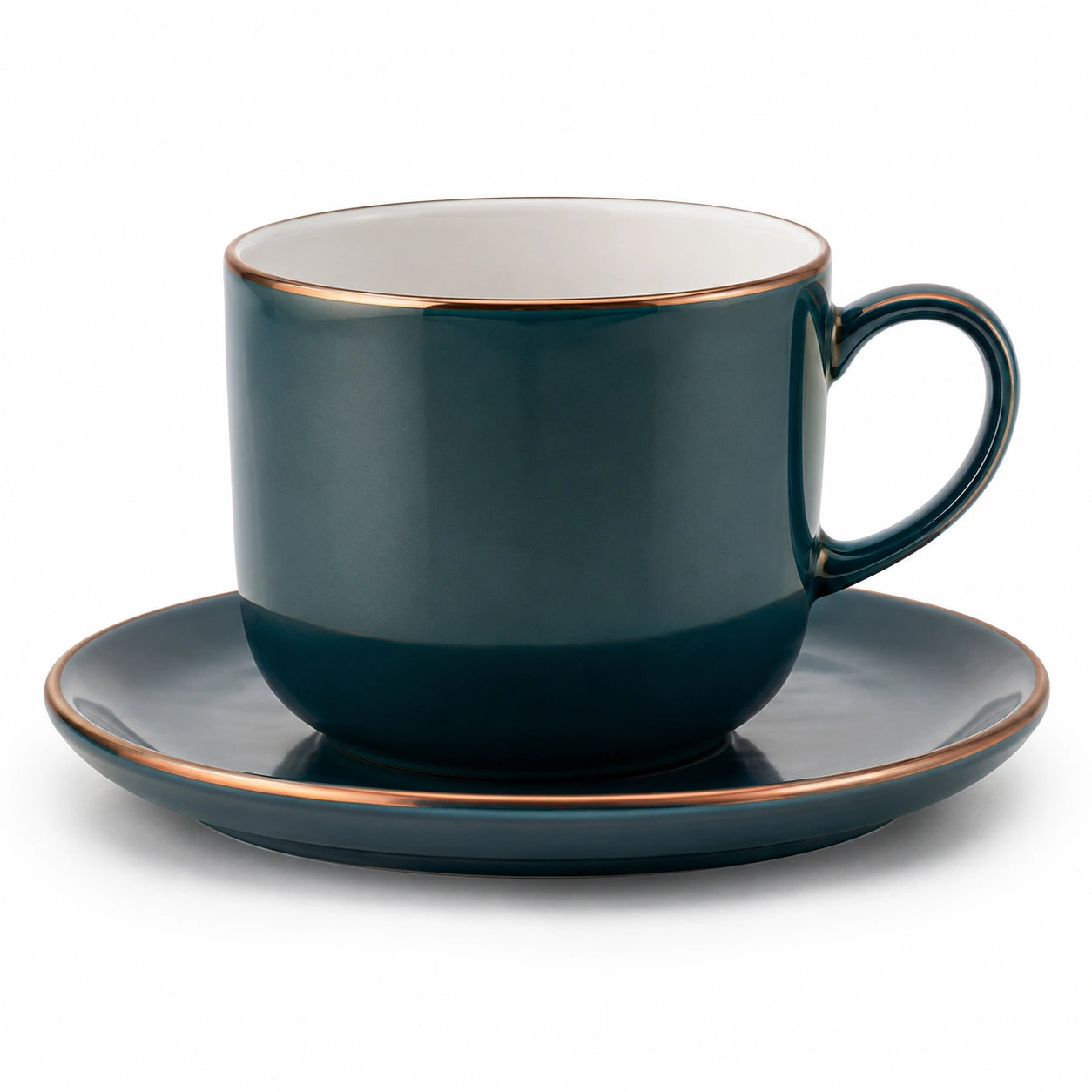 Elegante Kaffeetasse mit Untertasse, Dunkelblau, 250ml
