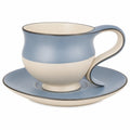 Blau/Beige Kaffeetasse mit Untertasse - 250ml
