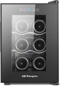 Orbegozo Weinkühlschrank, 17 Liter, 58 W, Grau, VT 640 Weinschrank mit 6 Flaschen, Volumen, Touchpanel, LED-Display