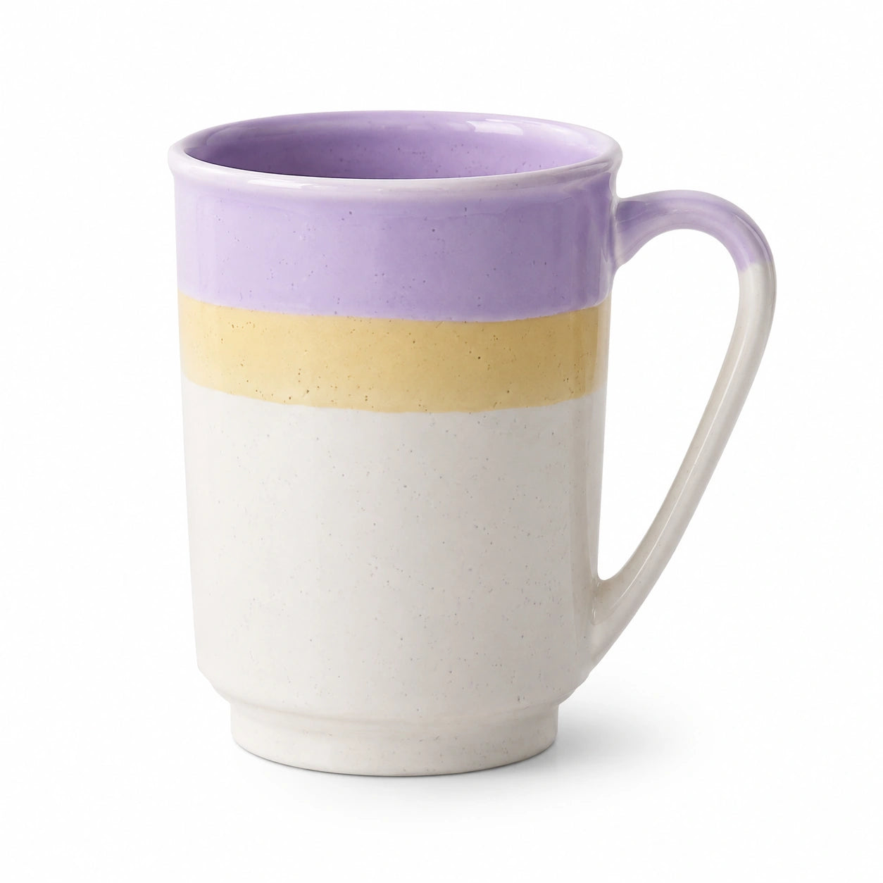 Keramiktasse 350ml Lila/Beige/Weiß