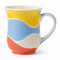 Keramikbecher mit Farbigen Wellenmuster 300ml