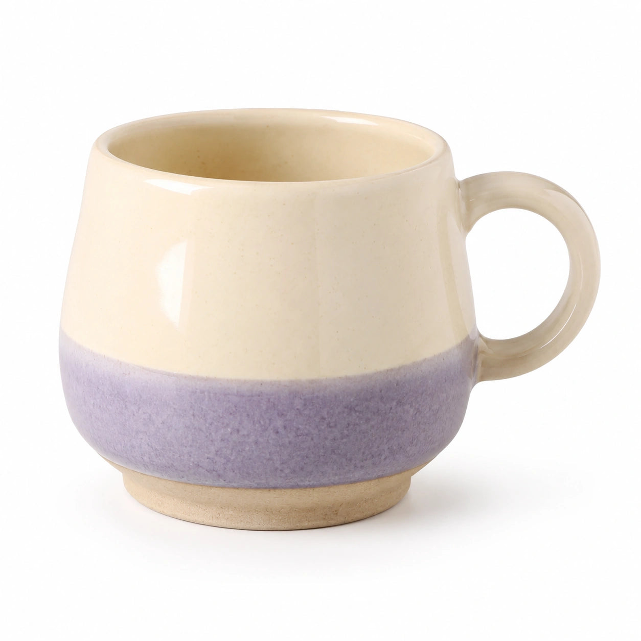Keramiktasse Beige Lila 350ml