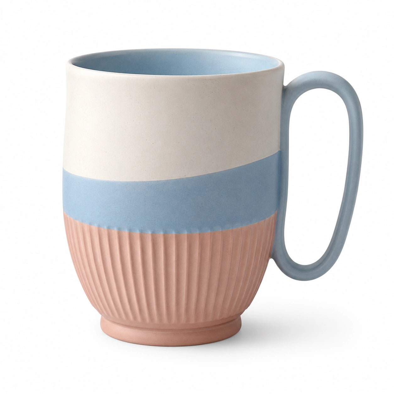 Moderner Keramikbecher 350ml Blau/Rosa