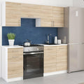 roe furniture Küchenzeile, 180 cm, Weiß, ohne Elektrogeräte - Modern Einbauküche - Küche Komplett