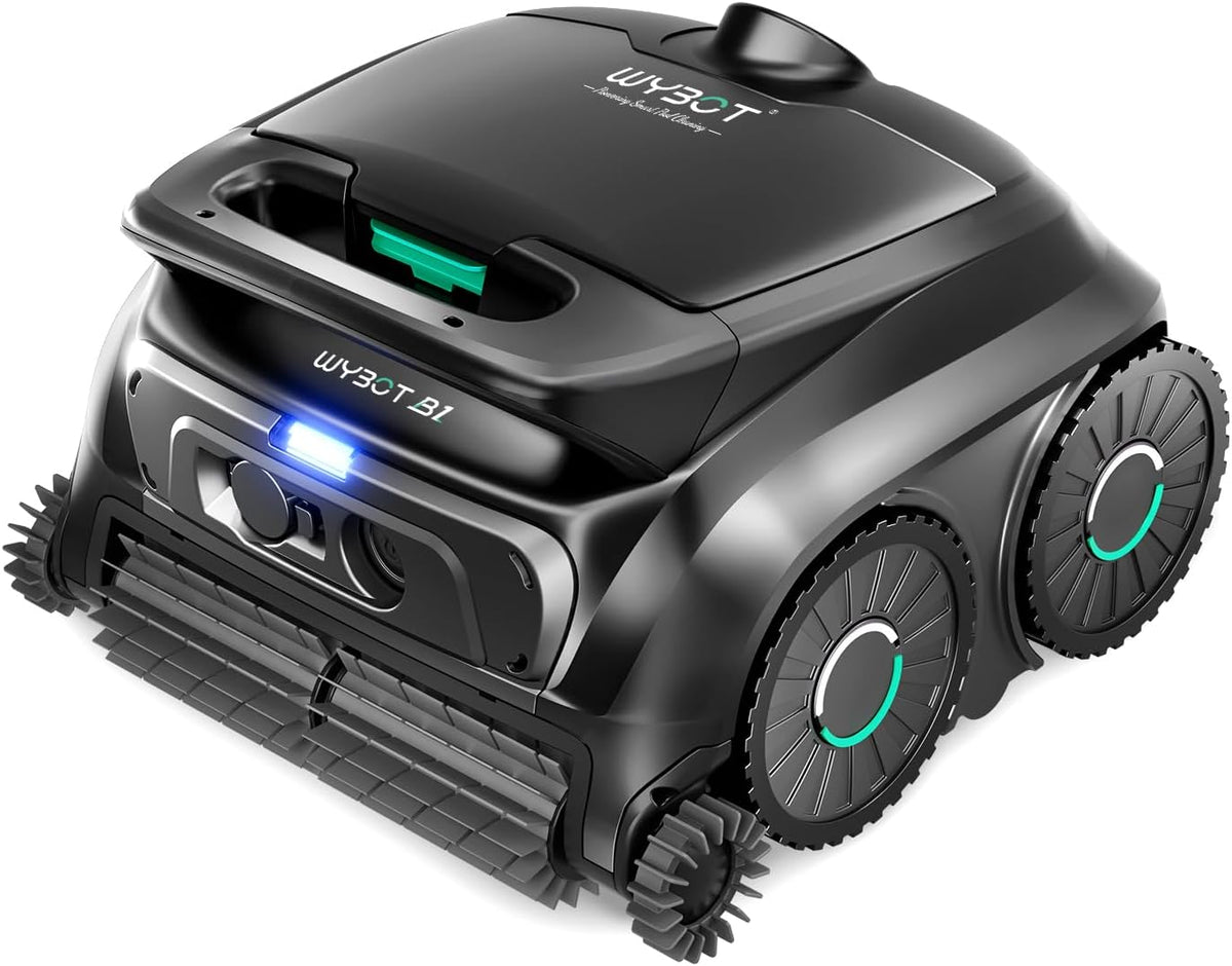 WYBOT Poolroboter, Schwarz/Grün, B1 Akku- für kleine Pools, Leichter intelligenter Poolreinigungsroboter mit, Wand- und Bodenabdeckung