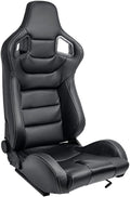 AUTO-STYLE Sitze, Schwarz, Sport 'RK' - Kunstleder + Silbere Naten - Doppelseitig