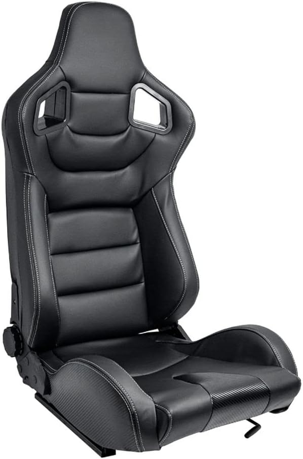 AUTO-STYLE Sitze, Schwarz, Sport 'RK' - Kunstleder + Silbere Naten - Doppelseitig