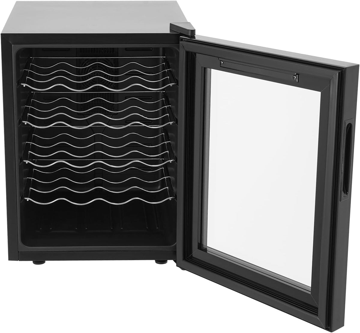 RUETERY Getränkekühlschrank, 48 L/10.56Gal, 39 dB, 48 L, 55 W, PVC, kaltgewalztes Blech, gehärtetes Glas, Schwarz