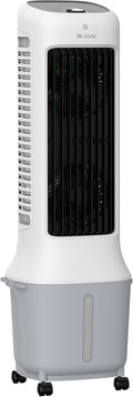 Be Cool Mobiles Klimagerät, 12,5m, 10 L, 38 W, Weiß/Grau, Turmluftkühler mit Wassertank & WLAN, 24 Geschwindigkeiten