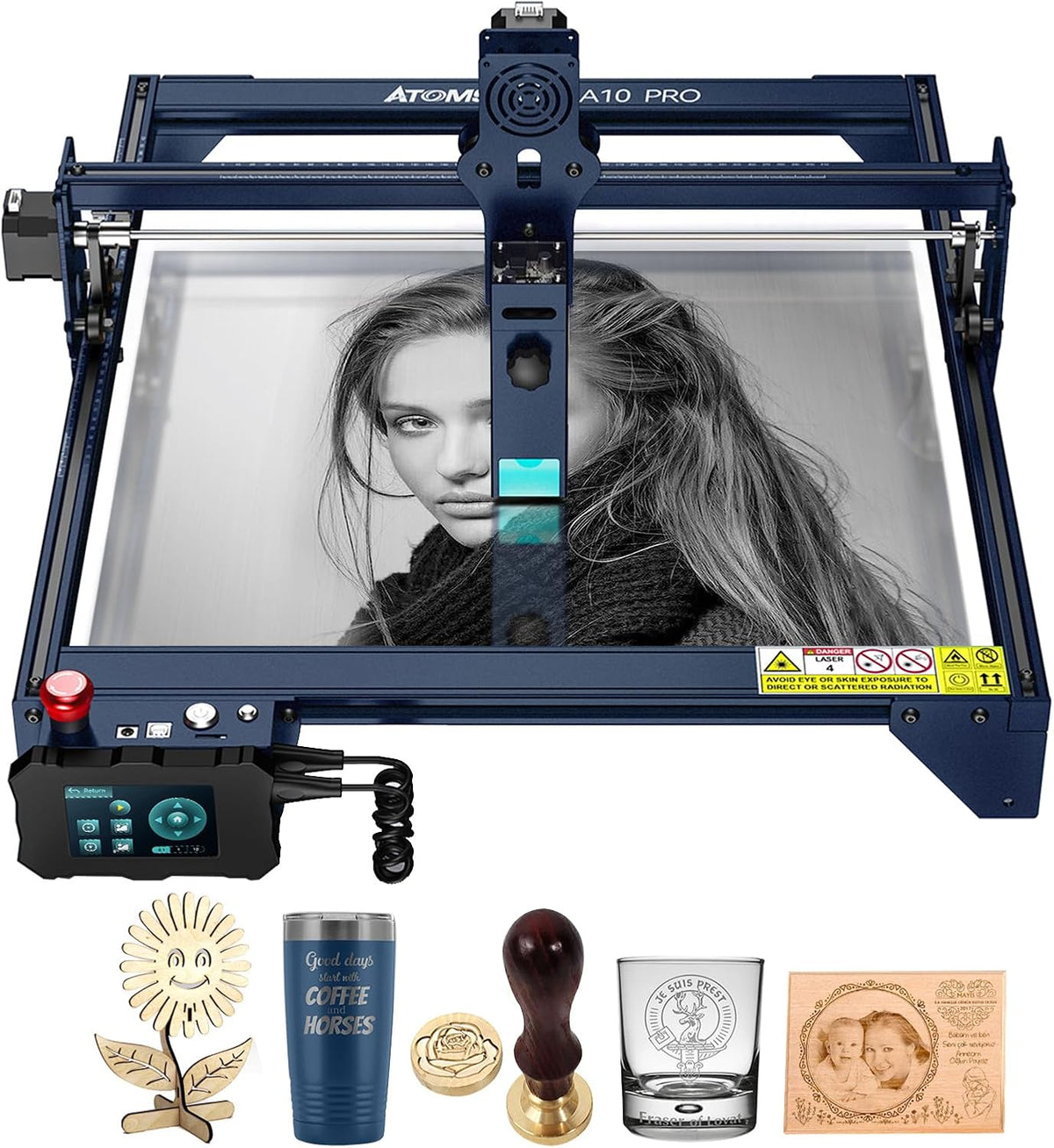 ATOMSTACK MAKER Gravurwerkzeug, 11000 mm, 50 W, 10 W, Blau/Schwarz, A10 PRO Laser Graviermaschine, Laserschneider mit Ausgangsleistung
