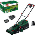 Bosch Rasenmäher, 34 cm, 65 mm, 35 l, Grün/Schwarz, Akku- ROTAK18 V-34 (Schnittbreite:, Schnitthöhe: 25-, Stoff-Grasfangkorb