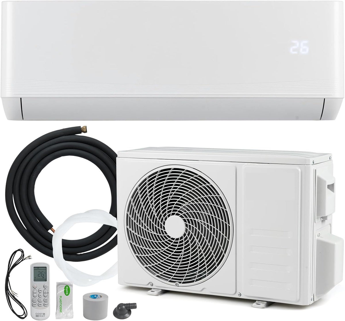 RELAX4LIFE Split-Klimaanlage, Weiß, Split Klimaanlage 12000BTU, Klimageräte mit Heizfunktion, Klima Splitgerät Kältemittel R32