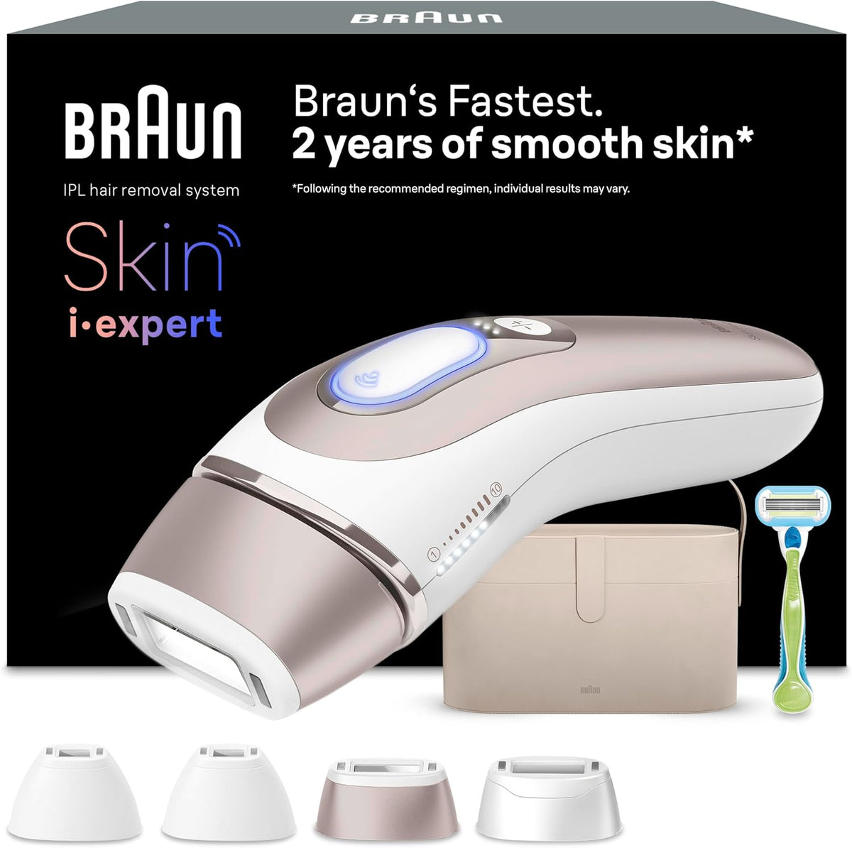 Braun Systeme, Braun, Smart IPL 7 Skin i·expert, IPL Geräte Haarentfernung, Dauerhafte und Schmerzfreie Haarentfernung für Zuhause