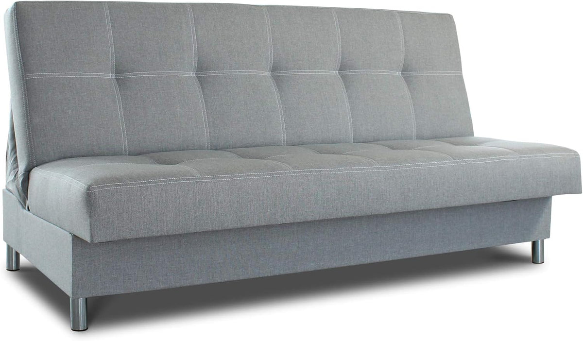 Sofa Sofnet, Grau, 3-Sitzer Schlaf Bella mit Bettkasten (, Inari 91)