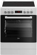 Beko Kochfeld, 72l, Weiß/Schwarz, FSM67320GWS freistehend Elektroherd, Nutzvolumen, 8 Heizarten, 5 Einschubebenen