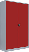 Lüllmann Aufbewahrungsschränke, 195x120x60 cm, grau/rot, Flügeltürenschrank Aktenschrank