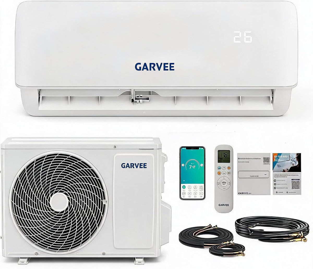 Split-Klimaanlage, 3,5 kW, Grau, 12000 BTU Split Inverter Anlage Kühlen & Heizen