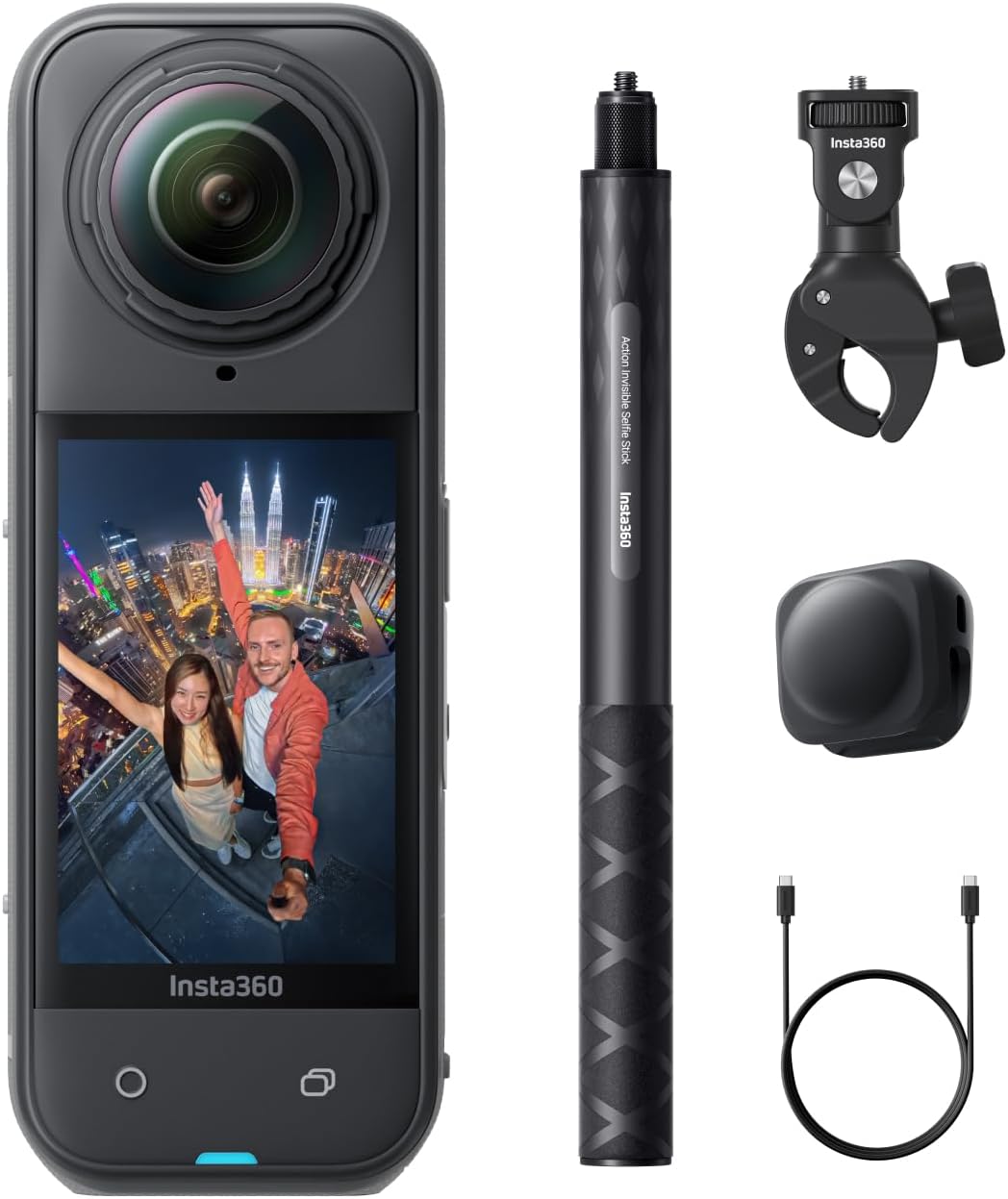 Insta360 Actionkamera, Weiß, X5 Motorrad-Bundle - 8K 360 Grad mit Dreifach-KI-Chip