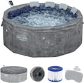Bestway Aufblasbare Pools, 170 x 65 cm, Grau/Blau, Lay-Z-SPA Energiespar-Whirlpool mit Schaumstoffpaneelen, für 6 Personen Ø
