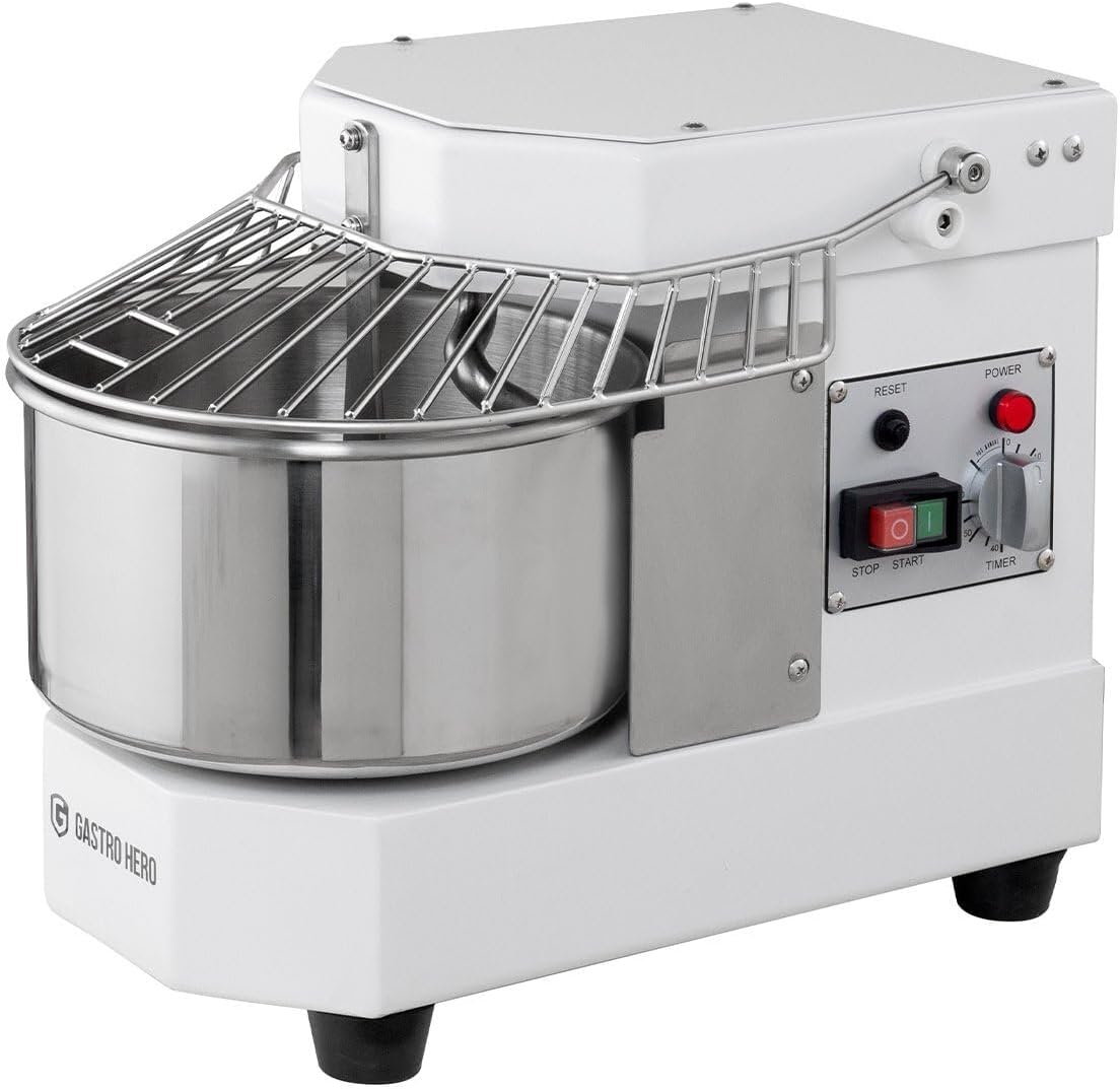 GastroHero Knet- & Rührmaschinen, 8 L, Weiß, Teigknetmaschine, fester Kopf, TKM-ECO8