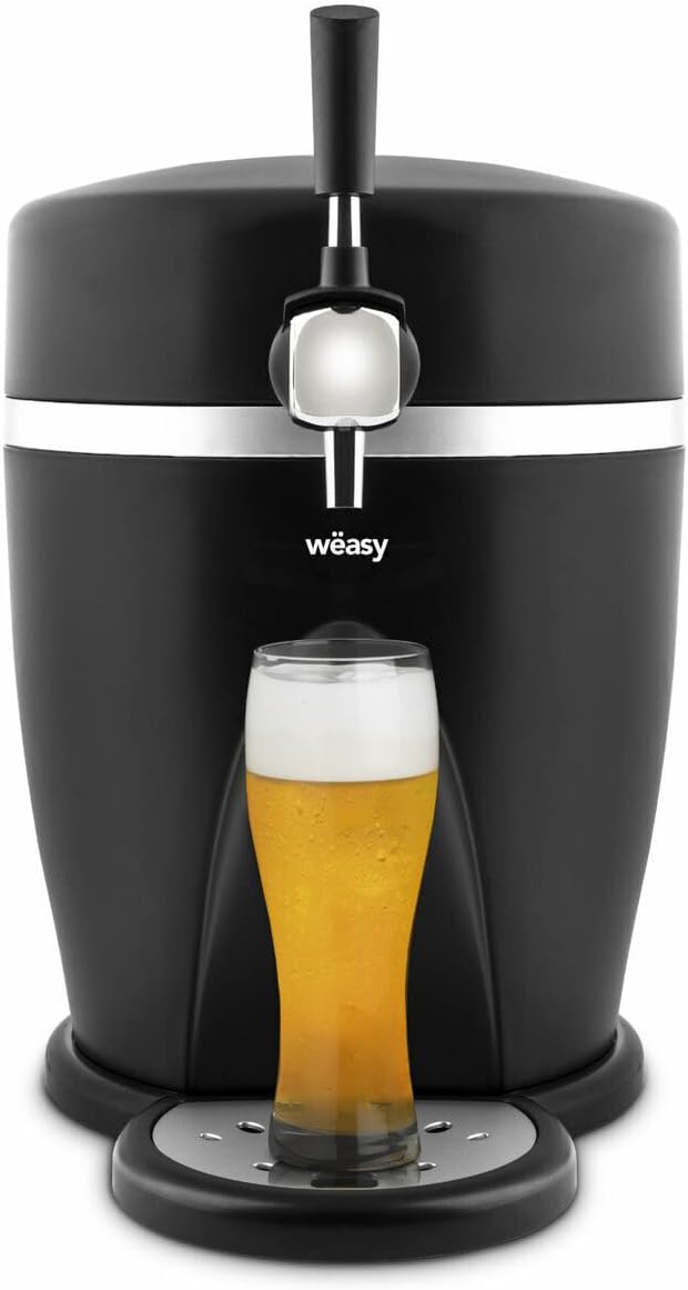 H.Koenig Mini-Zapfanlagen, 60 W, 60 W, 5 L, Schwarz/Silber, Wëasy Bierzapfanlage PINT568, Kompatibel mit -Fässern