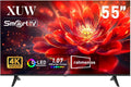 Fernseher, 55 Zoll, schwarz, Smart TV, UHD 4K Smart TV, D-LED-Hintergrundbeleuchtung, randloses Design, HDMI-USB-DVB-T2/S2-RJ45-Schnittstelle