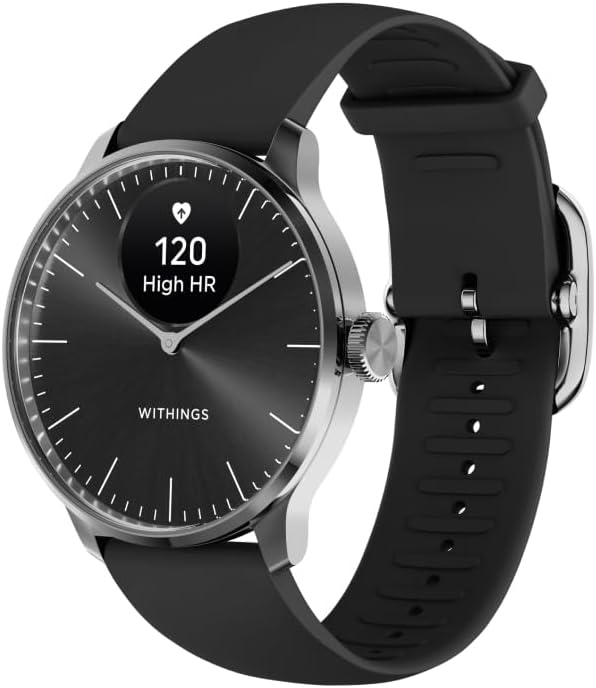 Withings Smartwatch, Weiß, ScanWatch Light, Hybrid, 24/7 Herzüberwachung, Aktivitätstracking, Zyklusverfolgung